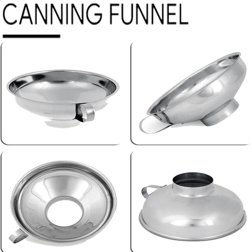 Canning Funnel Stainless Steel Wide Mouth Canning Funnel Hopper Filter Leak WideMouth Funnels