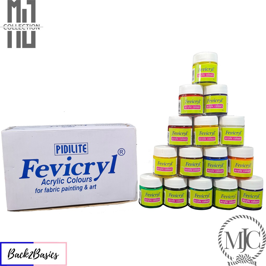 Fevicryl Acrylic Paint (15 ml) Acrylic Colors for Fabric Painting