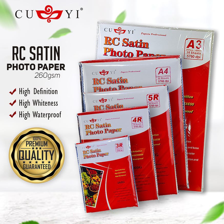 CUYI RC SATIN INKJET PHOTO PAPER 260GSM Shopee Philippines