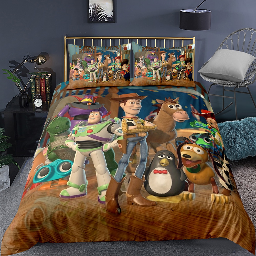 Disney Toy Story Bedding Set Woody Buzz Lightyear Down Duvet Quilt