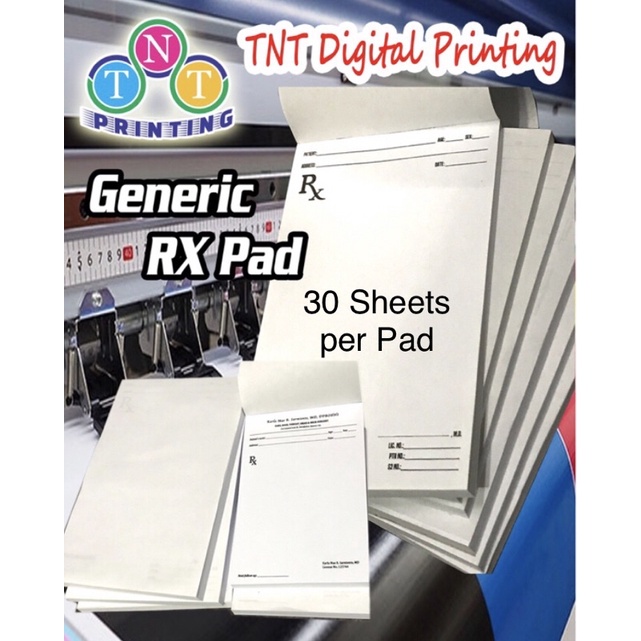 Generik Prescription Pad(Slim) / RX Pads / Reseta / A5(30sheets per pad