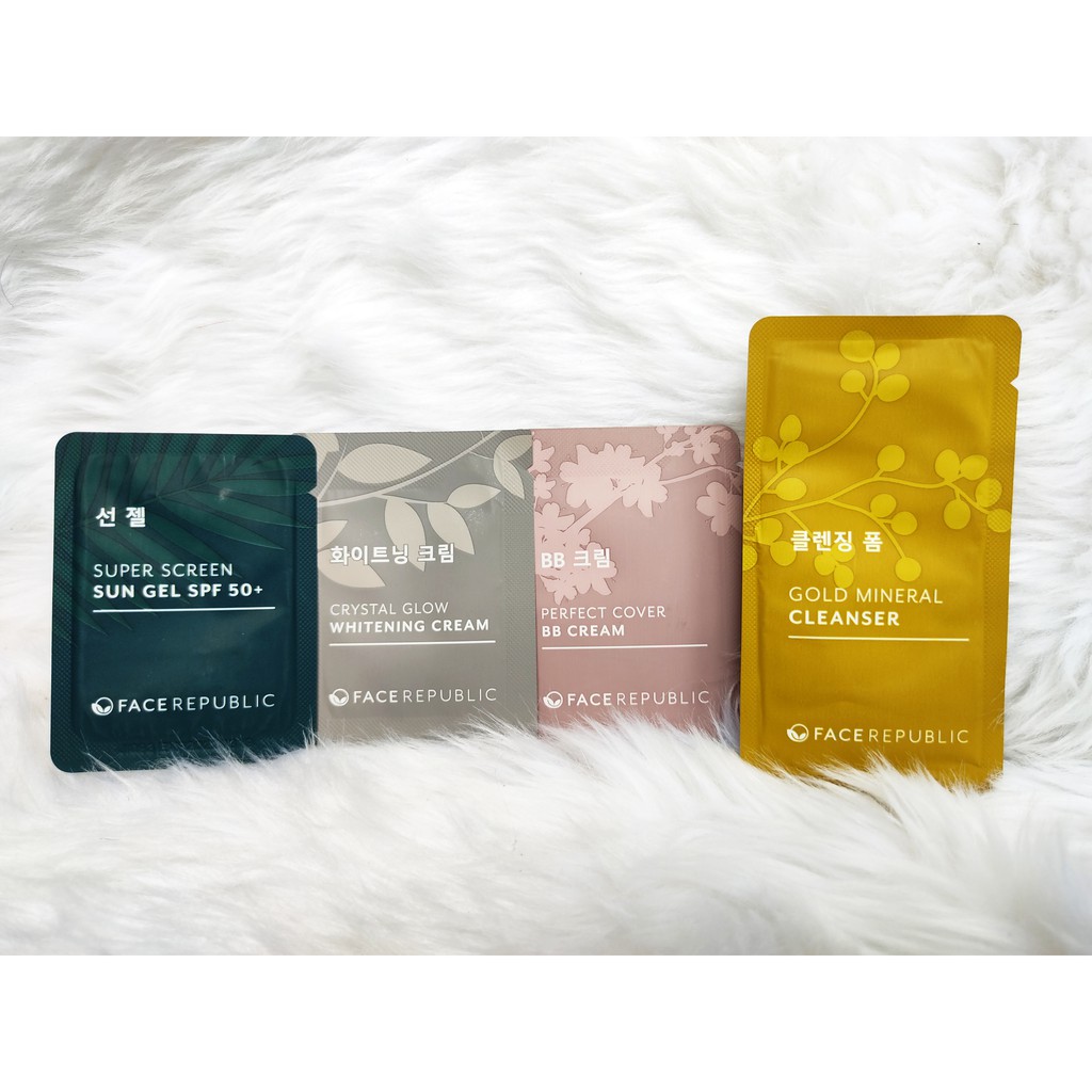 Face Republic Super Screen Sun Gel / Crystal Glow / Gold Mineral / BB