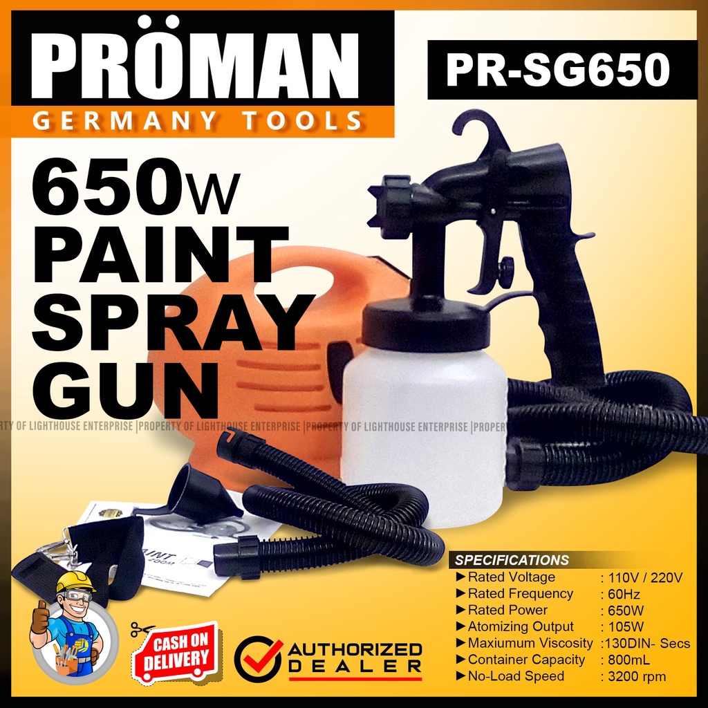 PROMAN Germany 650W Electric Paint Spray Gun / Portable Electric Spray