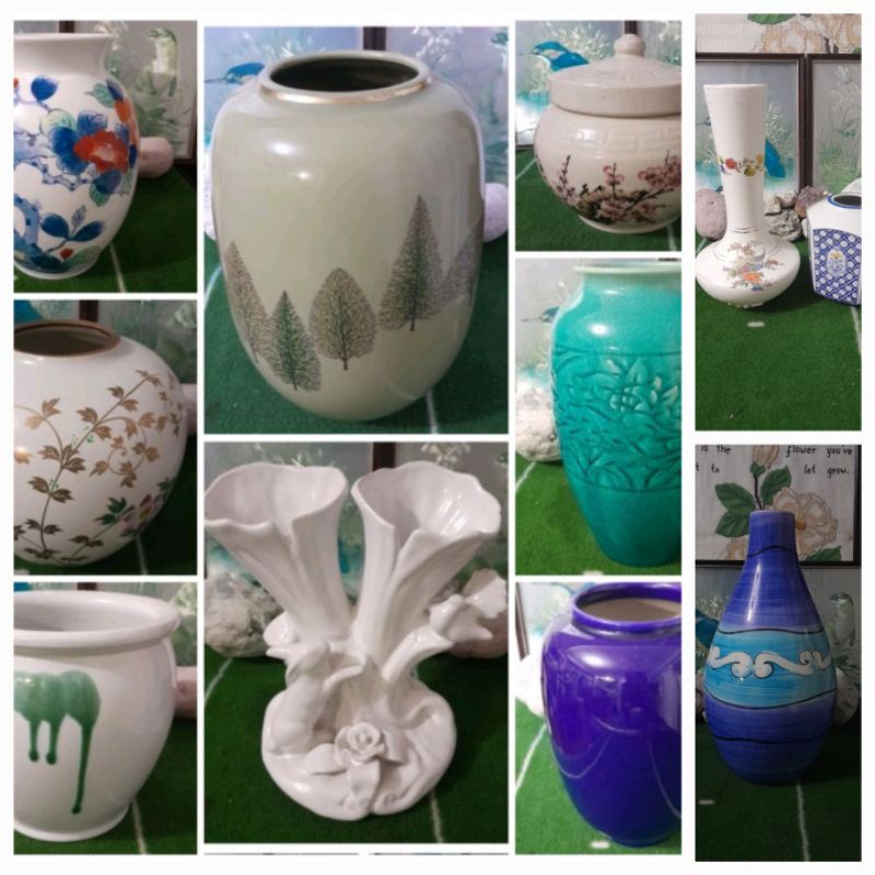 Japan/UK surplus home displays jars / vases stonewares pearlized