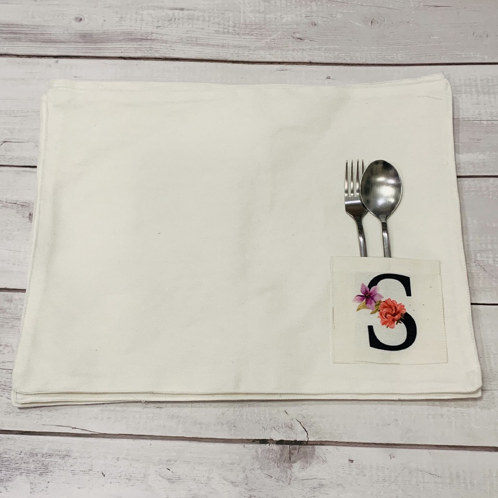 Personalized Canvas Placemat with Silverware Pocket Shopee Philippines