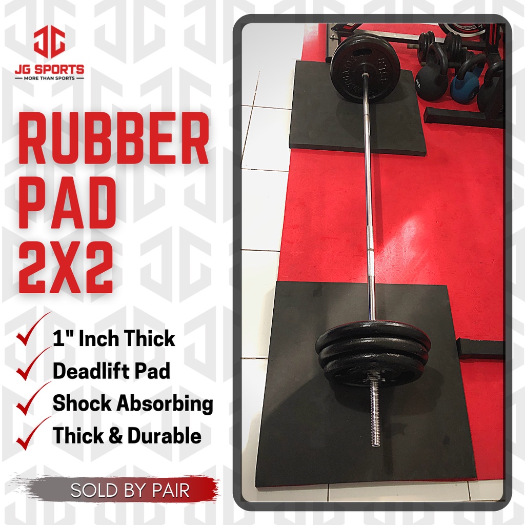 Rubber Pads (2pcs) 1inch Extra Thick 2ft x 2ft Rubber Mats