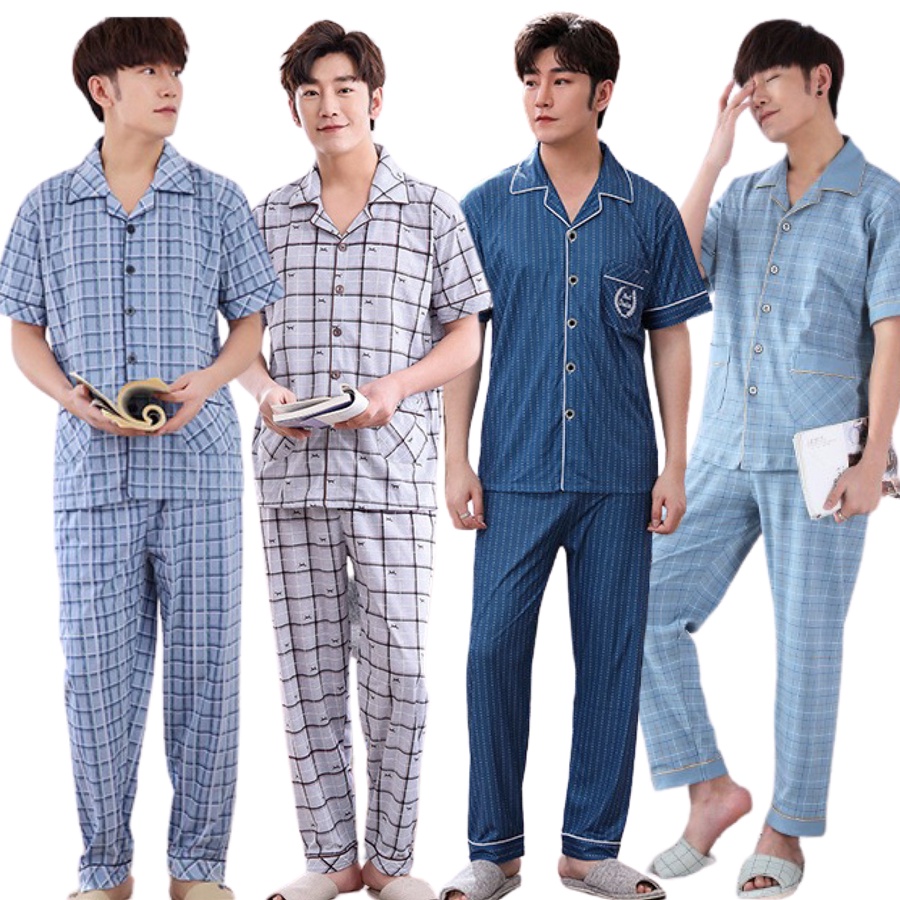Men's Sleepwear M3XL Pajama Set Polyester Spandex Available WILLING PH Shopee Philippines