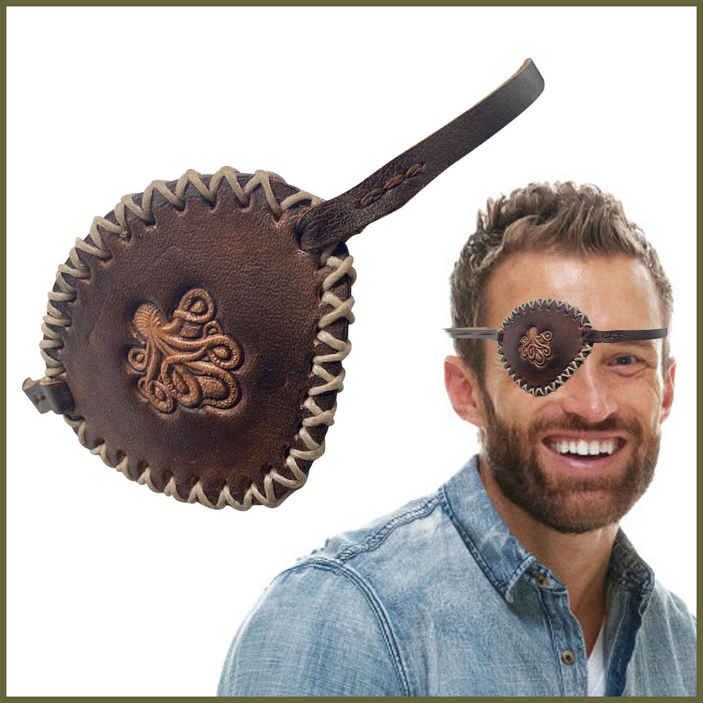 Pirate Eye Patches Retro PU Leather Eye Patch Skull Crossbone Cloth Eye