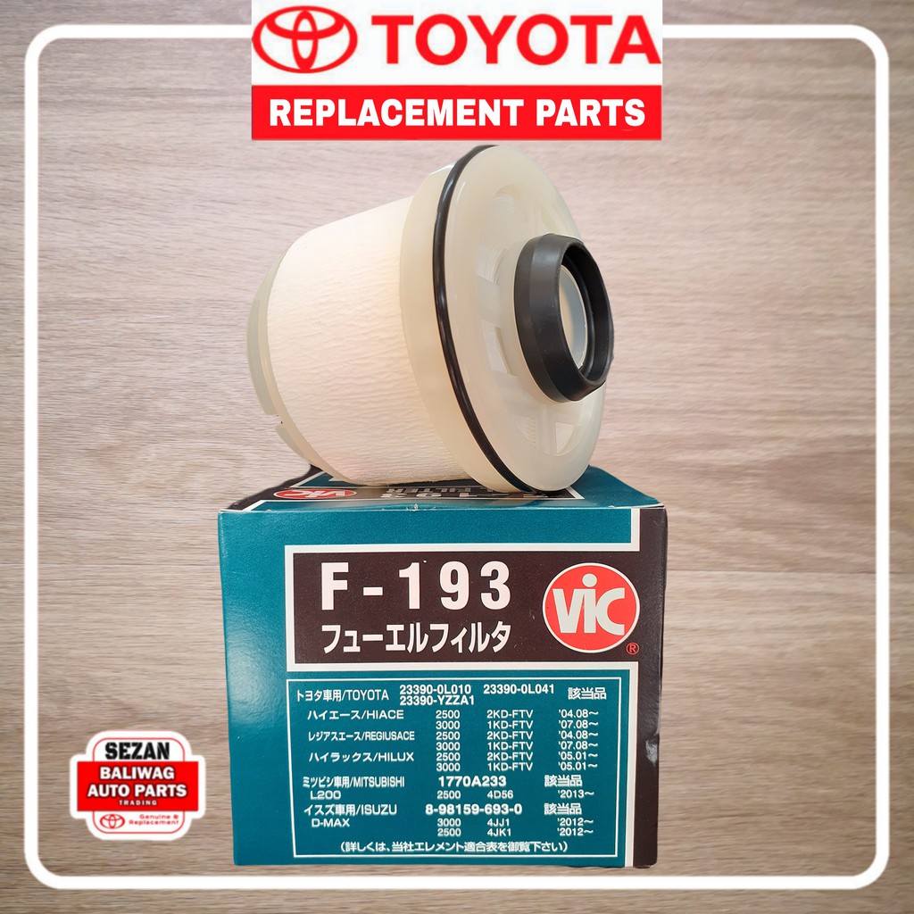 FUEL FILTER TOYOTA FORTUNER HIACE HILUX INNOVA 20042016 F193 VIC