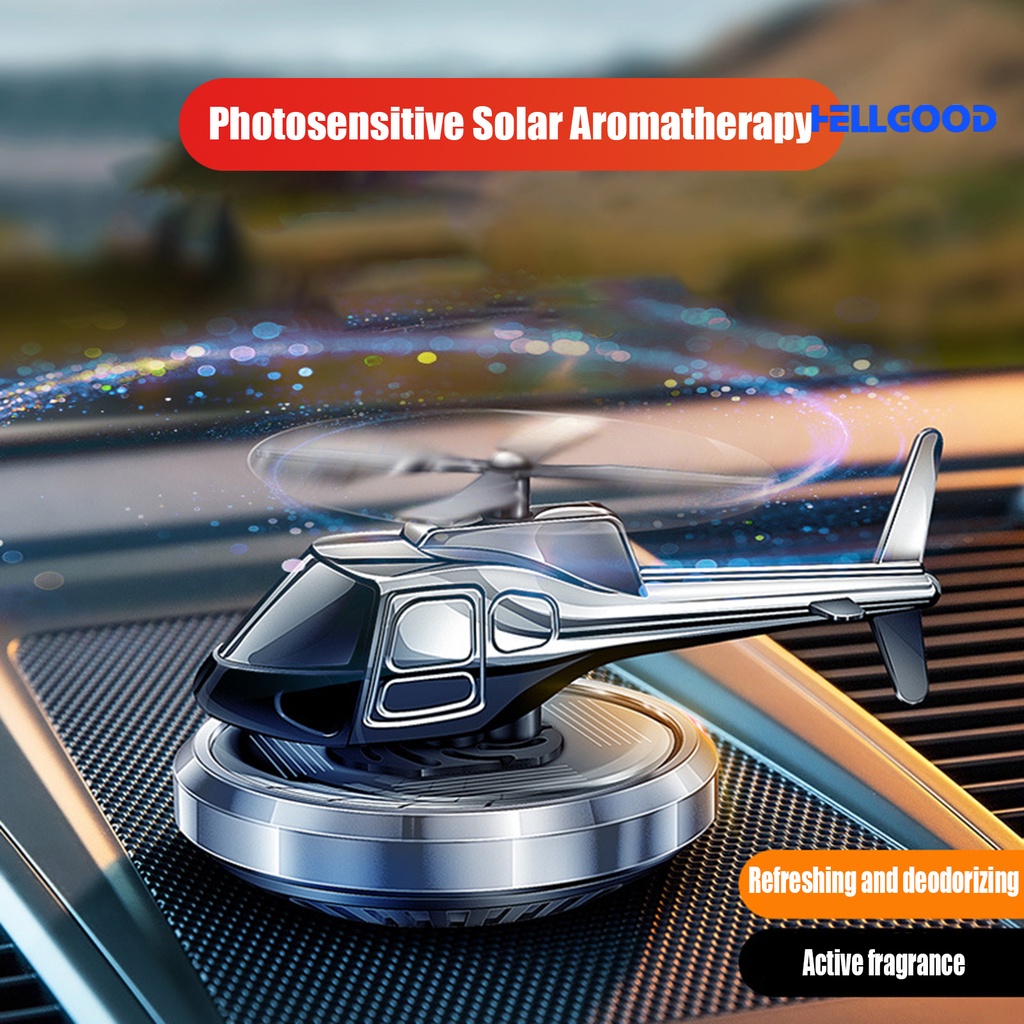 (Hell) Car Air Freshener Recyclable Solar Power Car Helicopter Aromatherapy Aroma Diffuser