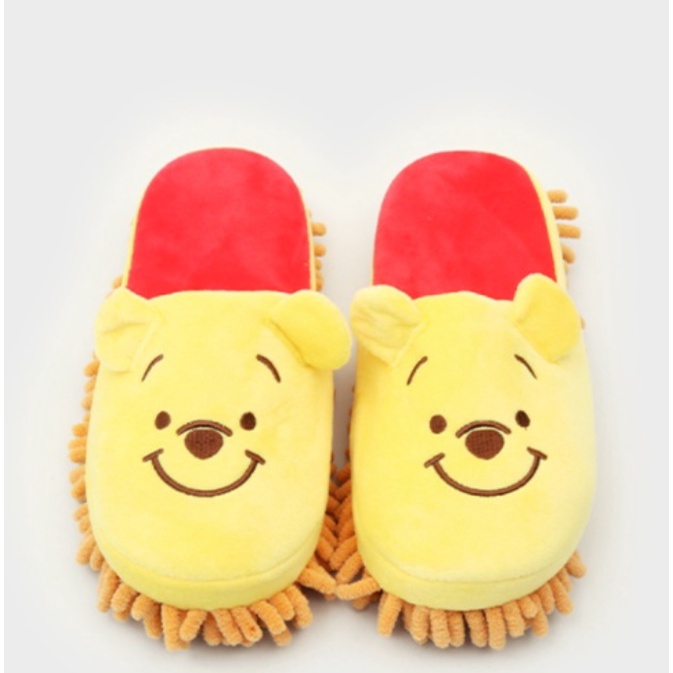 DAISO KOREA Disney Winnie the Pooh Microfiber Mop Slipper Shoes