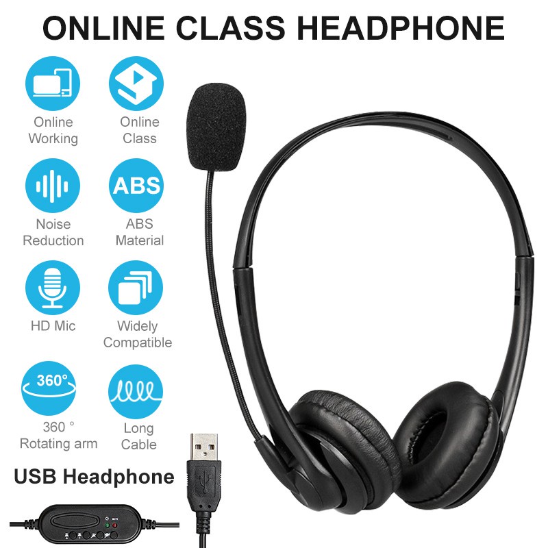 Noise Canceling Headset with Microphone Universal Headphones Mic for