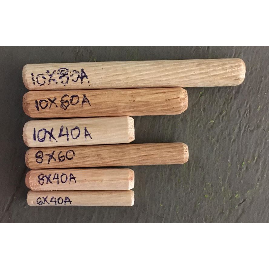 (50pcs), Wooden Dowel Pins, Diagonal and Straight Fluted, Birch Wood