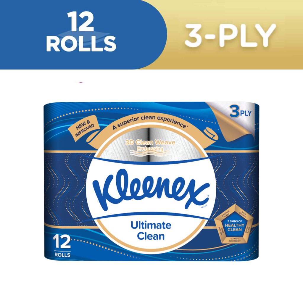 Kleenex Ultimate Clean 3ply 12 Rolls Shopee Philippines