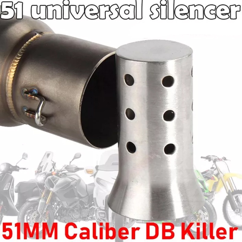 Universal Stainless Steel 51mm Exhaust Pipe Muffler DB Killer Silencer For Noise Eliminator