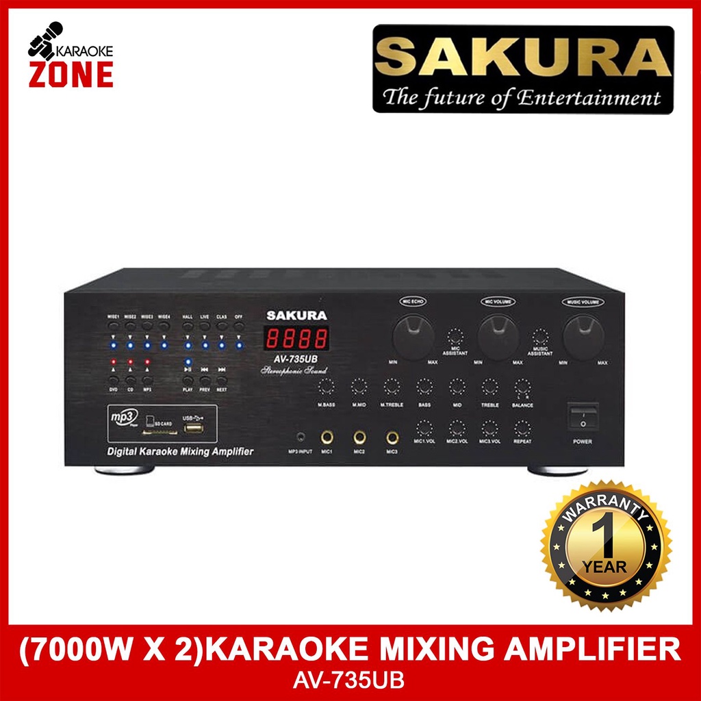 Sakura AV 735UB / Sakura / 1400W / Karaoke Amplifier / Original Sakura