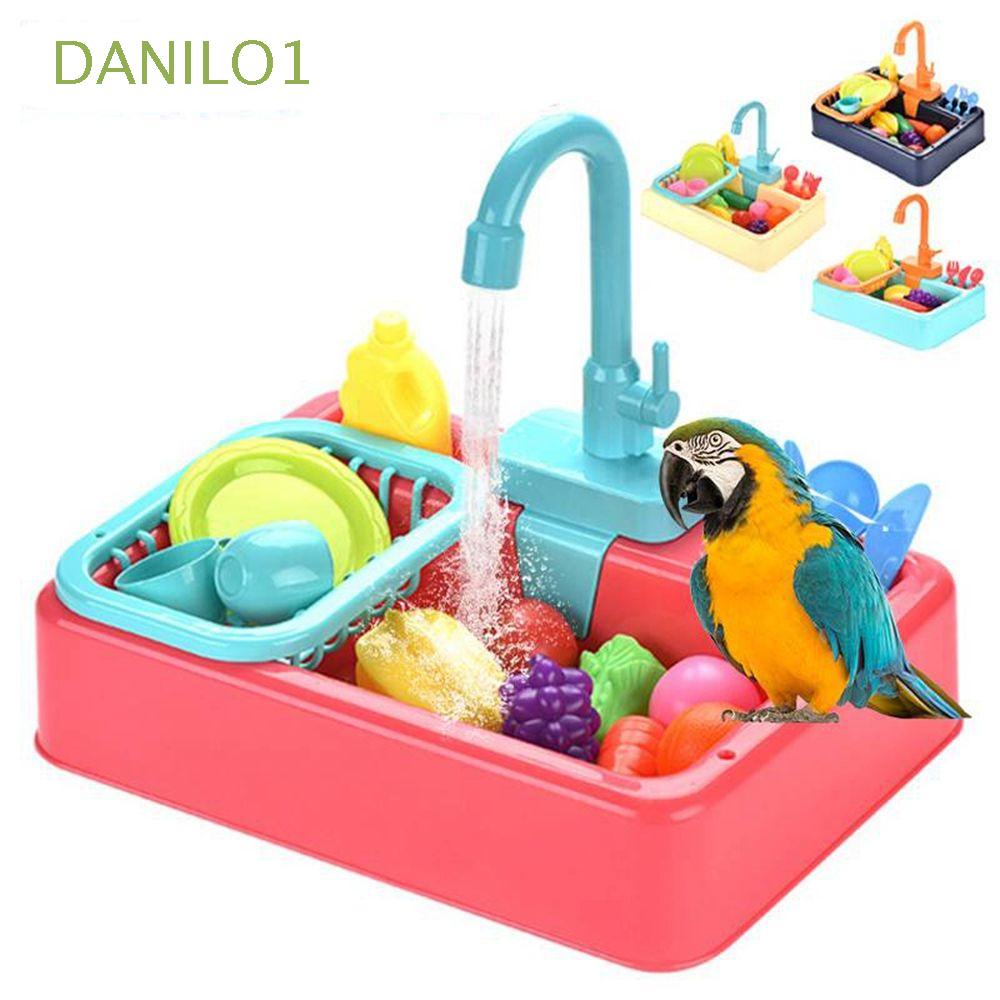 DANILO1 Automatic Bird Toys Food Container Kitchen Playset Bird Shower