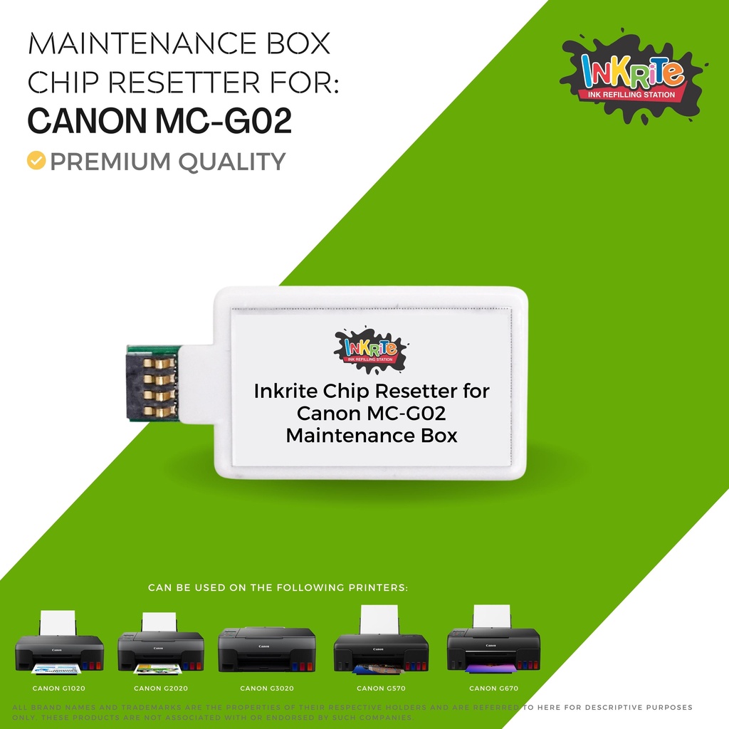 Inkrite Maintenance Box Chip Resetter for Canon MCG02 Shopee Philippines