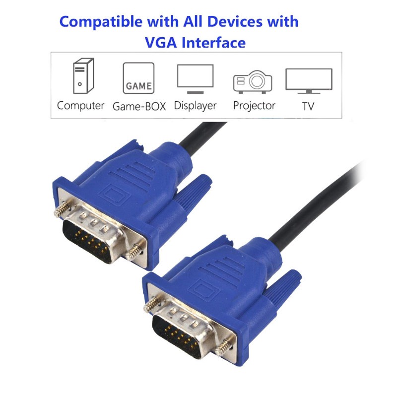 VGA VGA Cable Computer Cable ( 1.5m / 3m / 5m / 15m ) Shopee