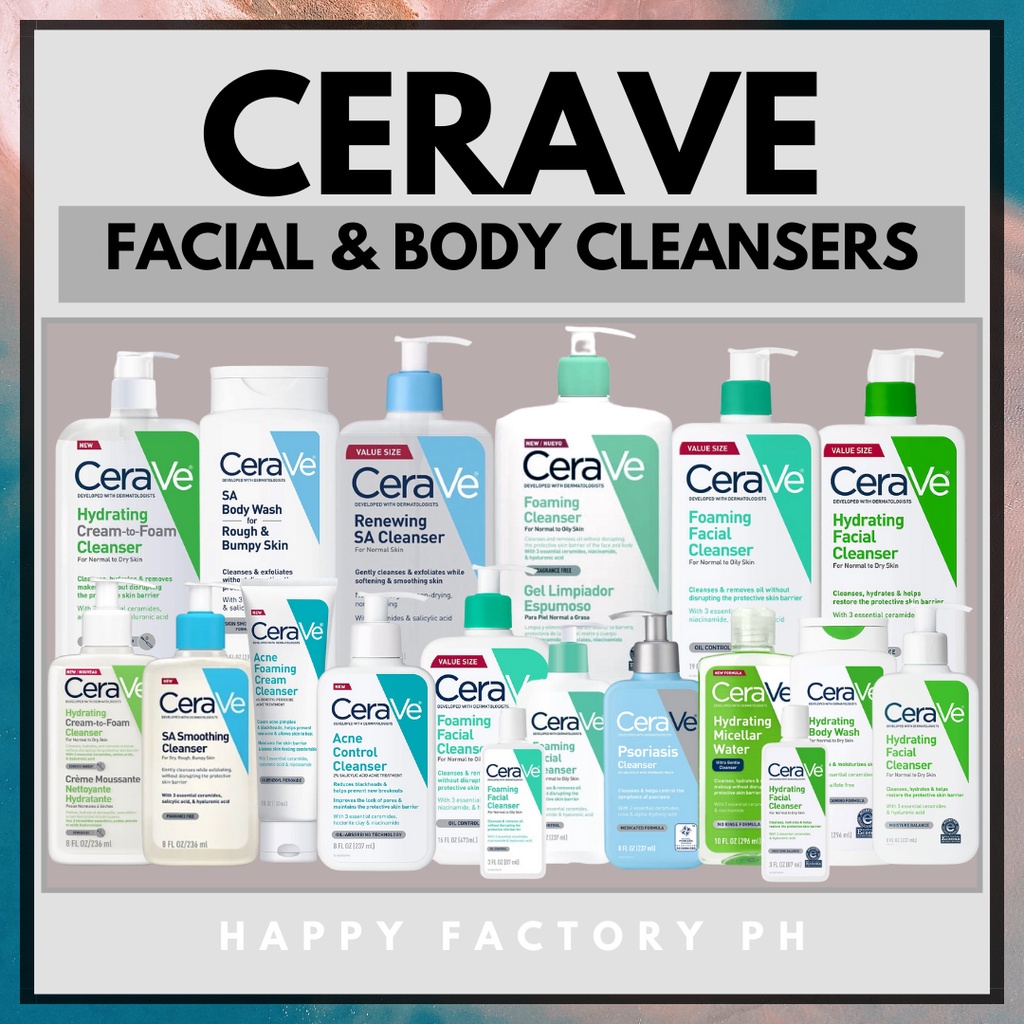 Cerave Cleansers Renewing SA Foaming Hydrating SA Smoothing Acne Foam Cream to Foam Acne