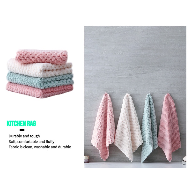 Household Dish Cloth Rag Kitchen Dedicated Cleaning Absorbent Non
