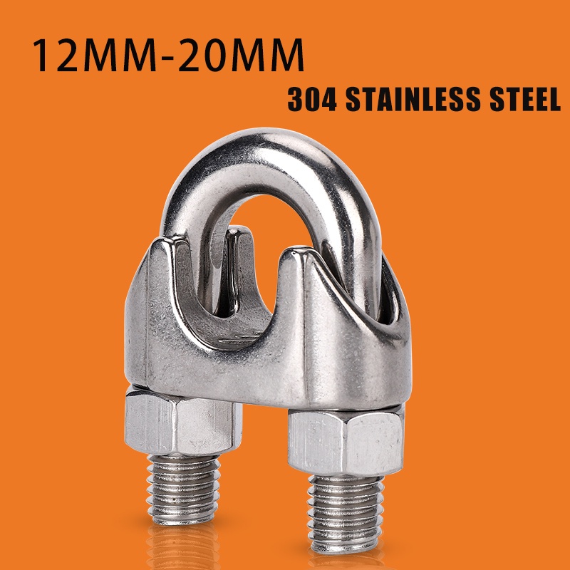 1620mm Stainless Steel Wire Rope Clamp Thim Screw Buckle 304 Marine