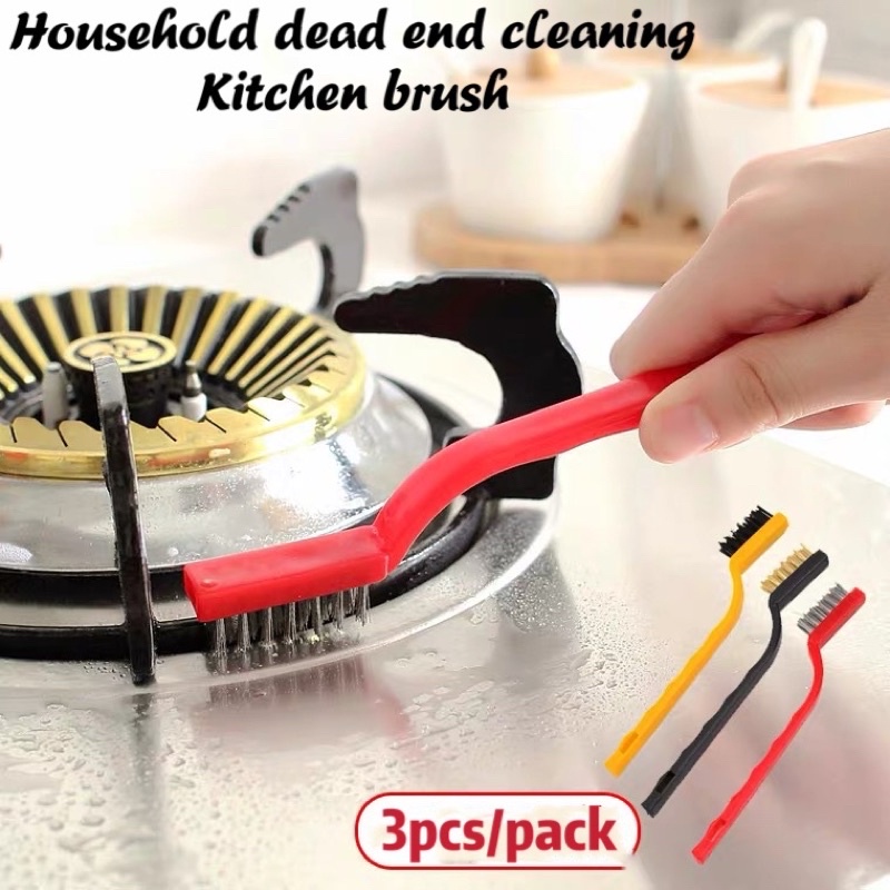 3pcs/pack Kitchen gas stove cleaning brush Home hygiene dead corner wall joint cleaning wire