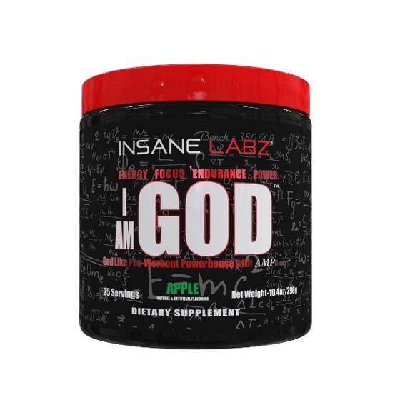 Insane Labz I Am God Pre Workout 25 Servings Drink Ye All Of It Flavor