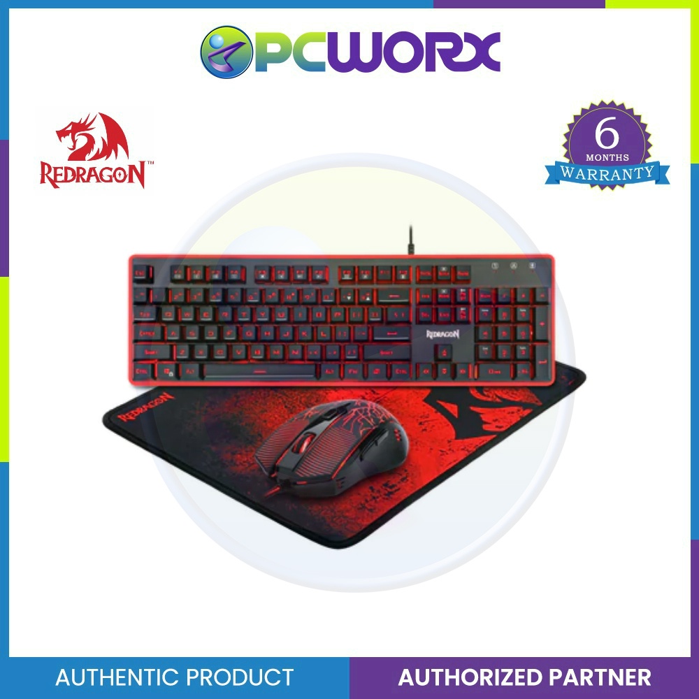 Redragon S107 Gaming Keyboard, Mouse, Mouse Pad (Keyboard Set) Shopee