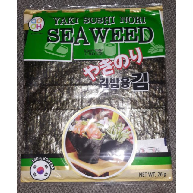 Hana Korea YAKI SUSHI NORI Seaweed 26g (10 sheets) Seaweeds Wrapper