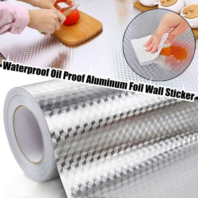 Home Decor DIY Waterproof Oil Proof Aluminum Foil Self Adhesive Home