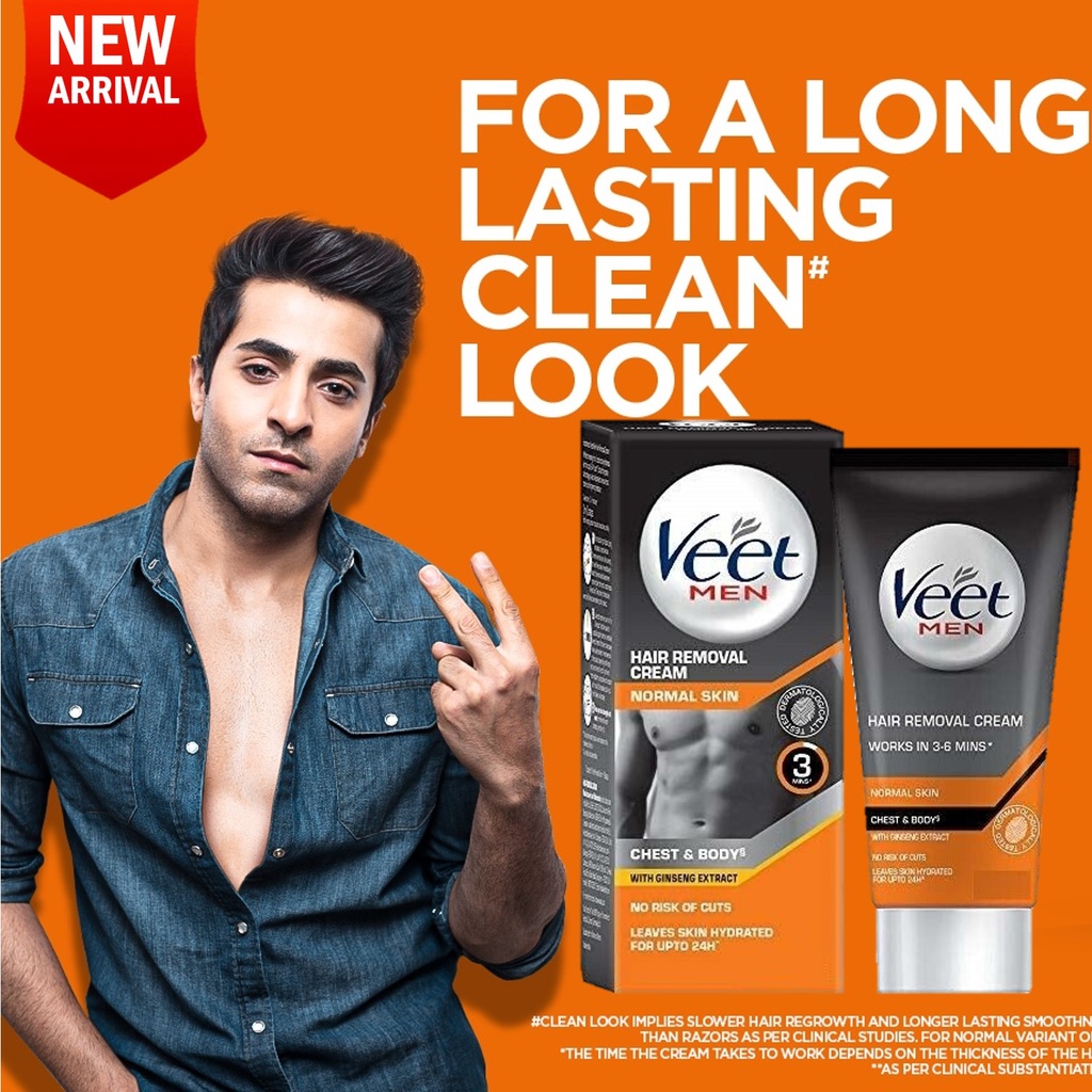 Veet Hair Removal Cream for Men Normal Skin 25g Men's Body Formulated