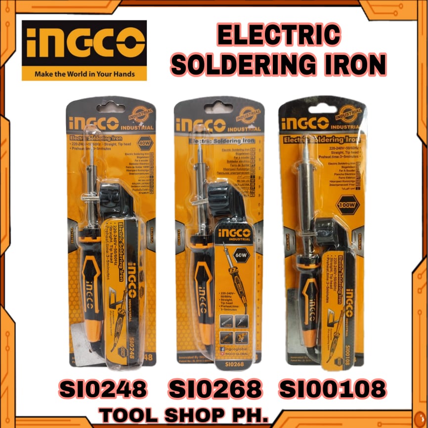 INGCO Electric Soldering Iron 40W / 60W / 100W Shopee Philippines