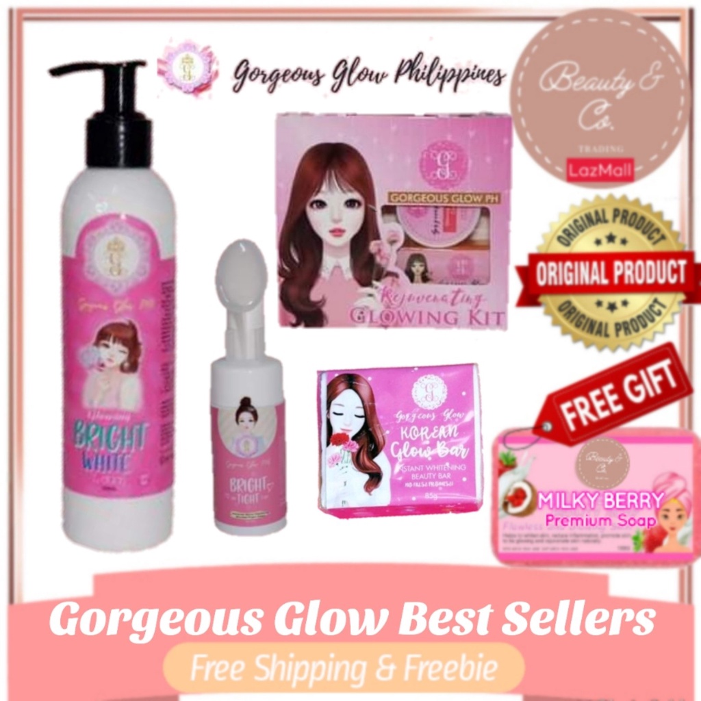 Glow Bright White lotion, Korean Glow Bar, Foaming Facial Wash
