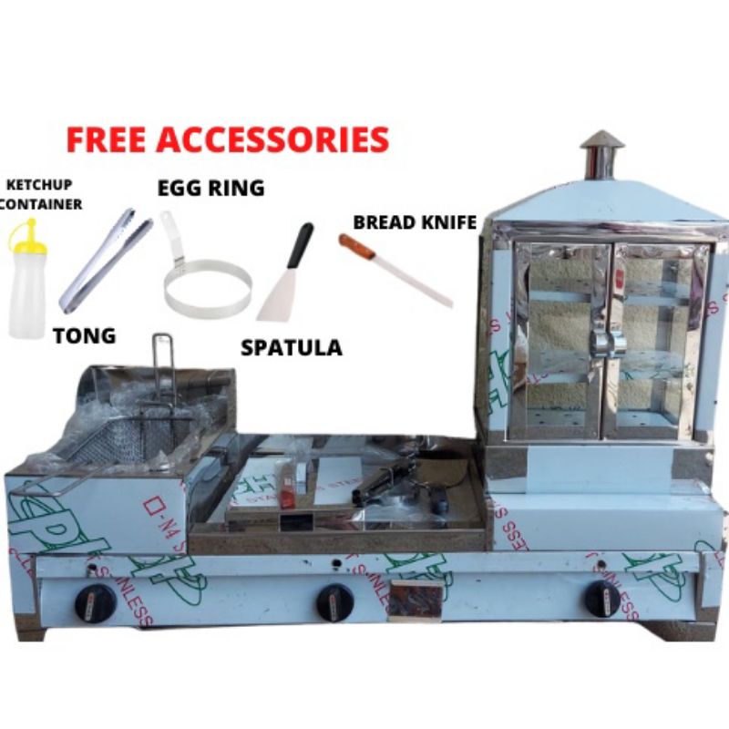 3in1 griddle with deep fryer and steamer 12x14 (WITH COMPLETE FREEBIES) Shopee Philippines