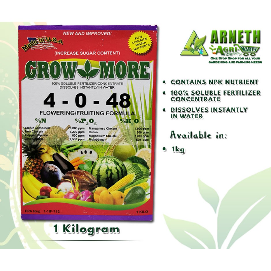 GROW MORE / (4048) WATER SOLUBLE PLANT FOOD 1KG Shopee Philippines