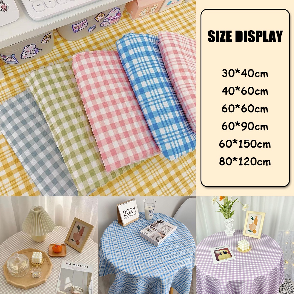 Plaid Tablecloth Contrast Color Tablecloth Desk Dining Table Study
