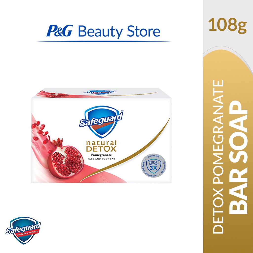 Safeguard Detox Face and Body Bar Soap Pomegranate 108gzxc Shopee