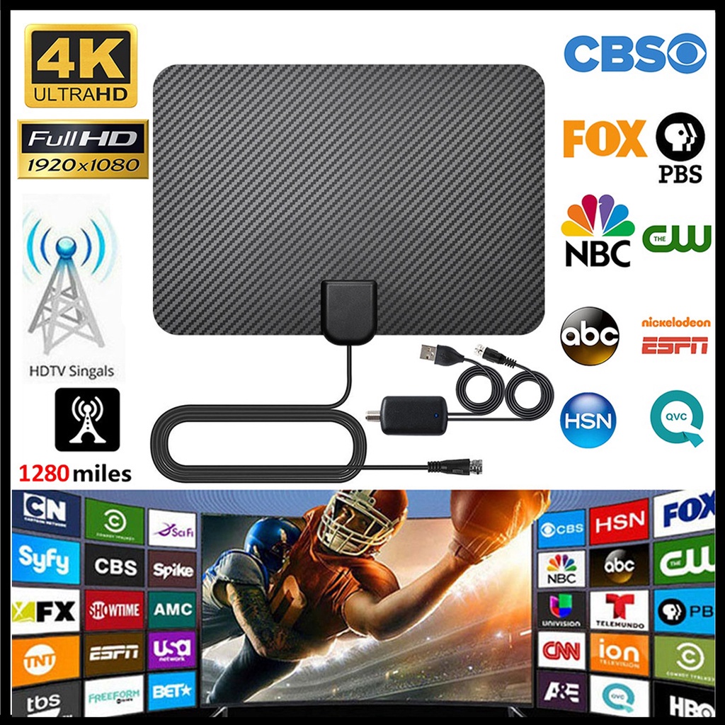 New carbon fiber HD indoor home antenna DVBT digital Antenna 4K free