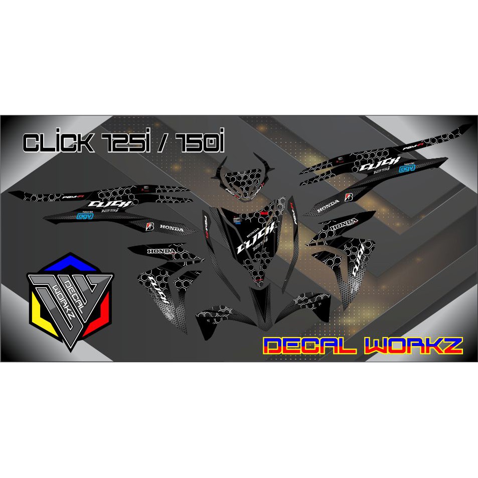 Decal Sticker for Honda Click 125i, 150i, V2, Design Shopee