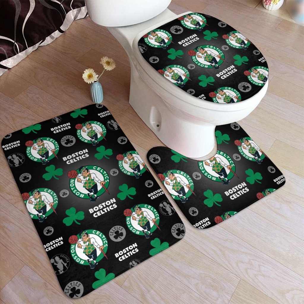 Boston Celtics Bathroom Rug 3piece set NonSlip Soft Bath Toilet Floor