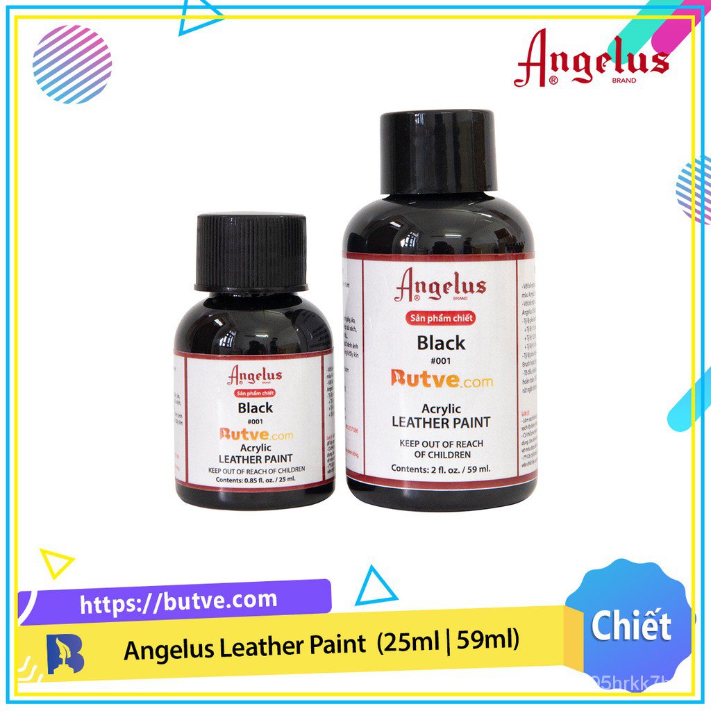 Angelus Leather Paint Specialized skin acrylic color Black (25ml