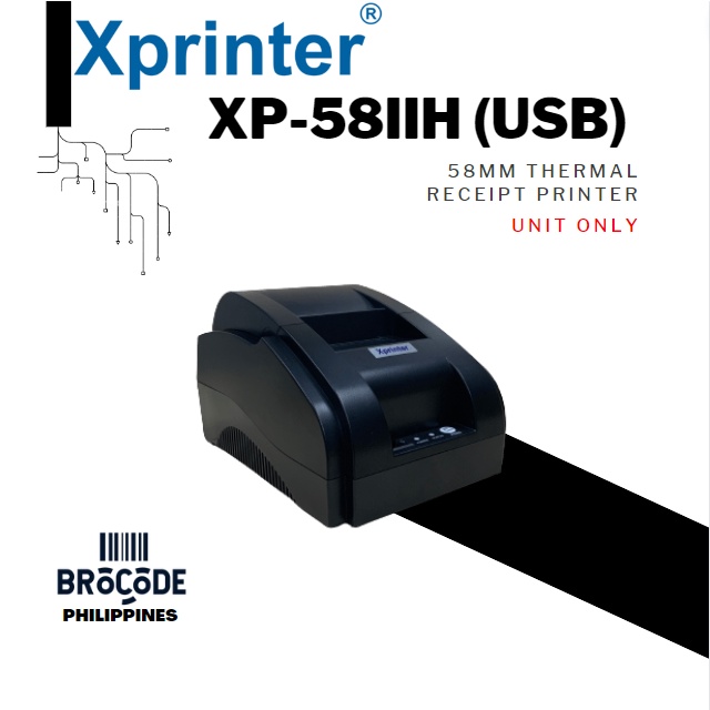 XP58IIH (Thermal Receipt Printer 58mm)(Usb)(UNIT ONLY) Shopee