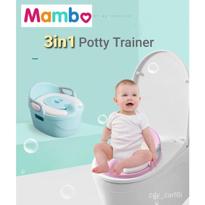 3 in 1 Potty Trainer Seat Toilet Training Potty Seat for Kids/Toddler Plus Foot Stool BFGD