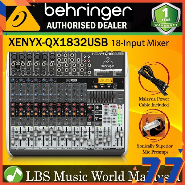 Behringer XENYXQX1832USB Premium 18 Input Portable Mixer with USB
