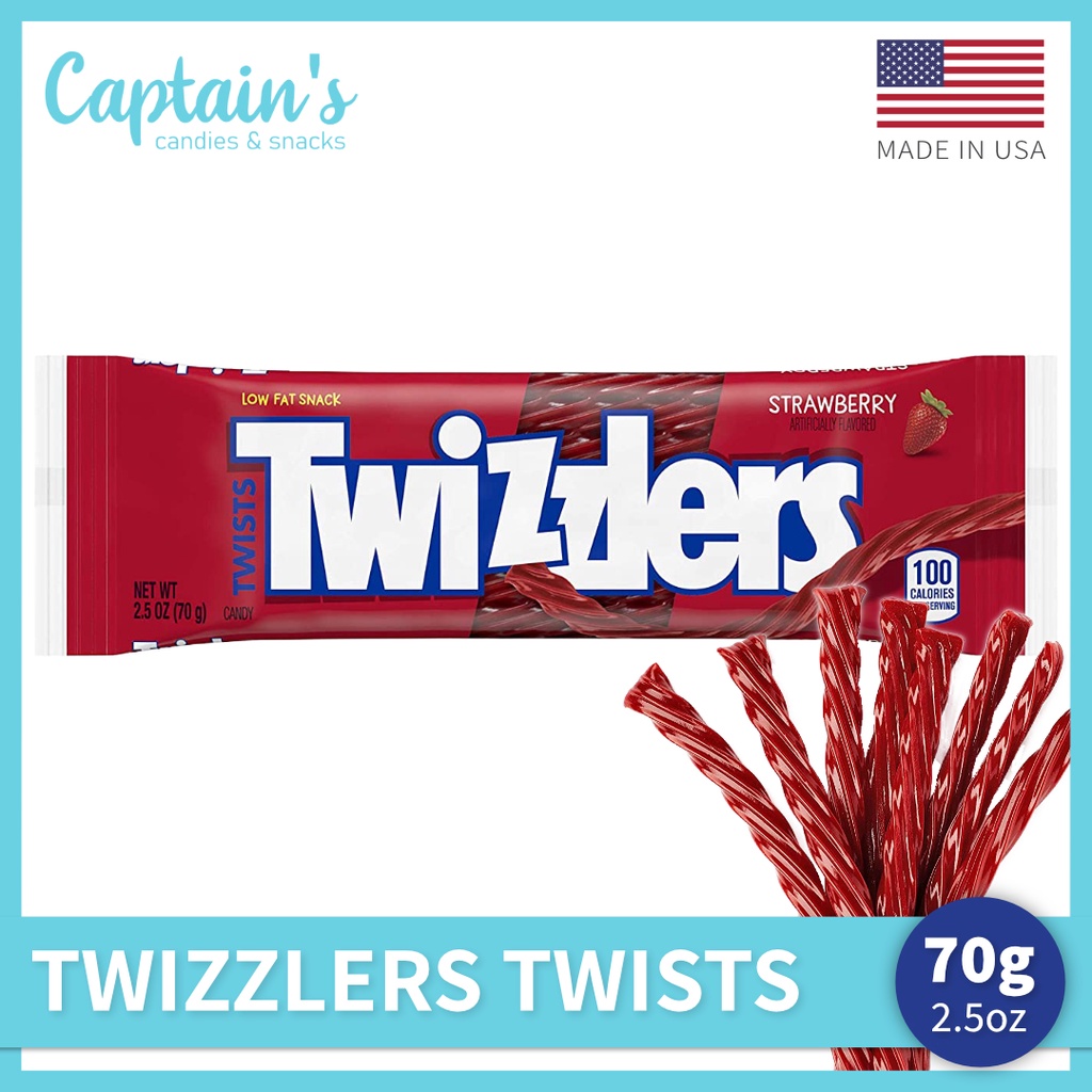 Twizzlers Twists Strawberry Flavored Chewy Candy, 2.5 oz 70g Bags