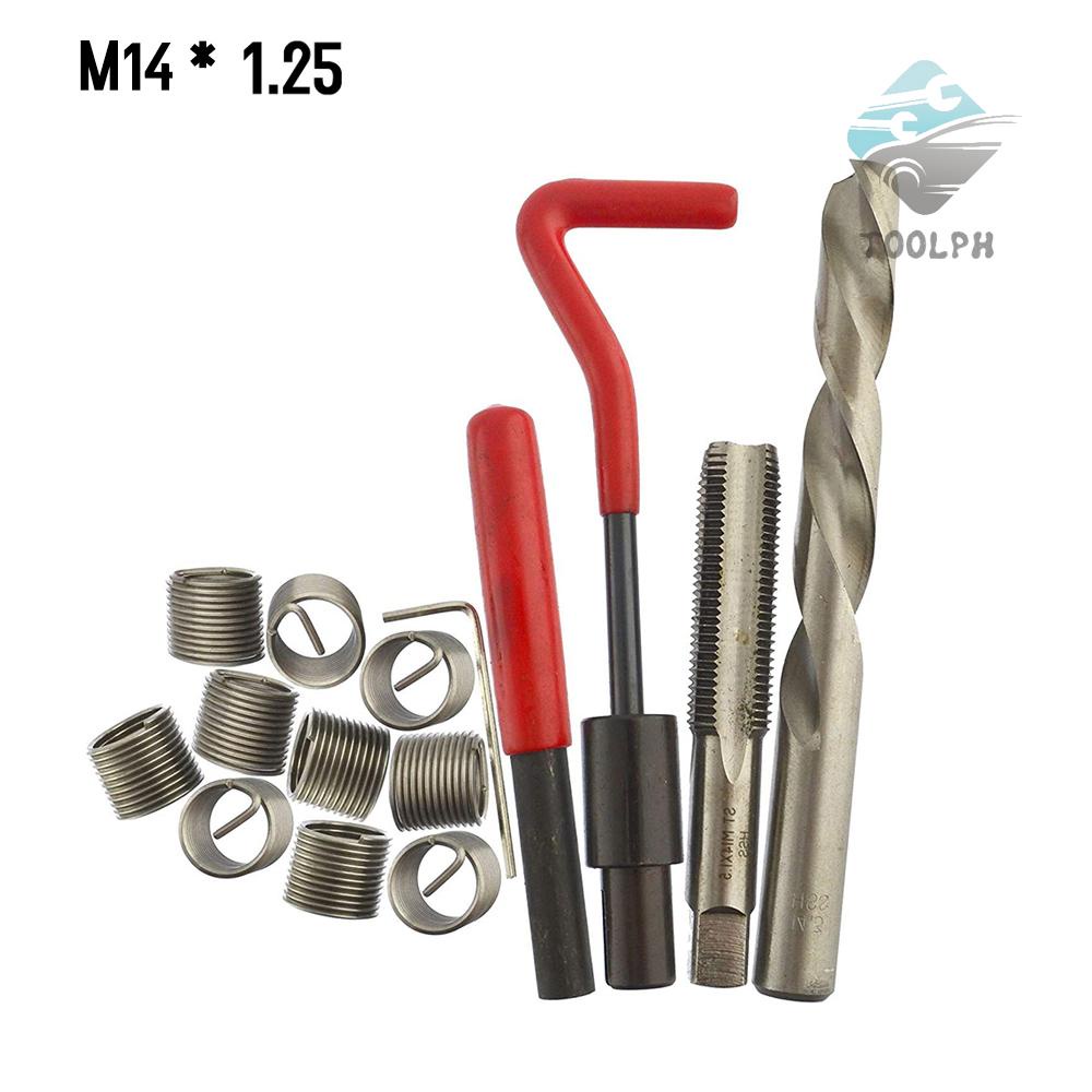 [Automo]15Pcs Metric Thread Repair Insert Kit M5 M6 M8 M10 M12 M14 Helicoil Car Pro Coil Tool