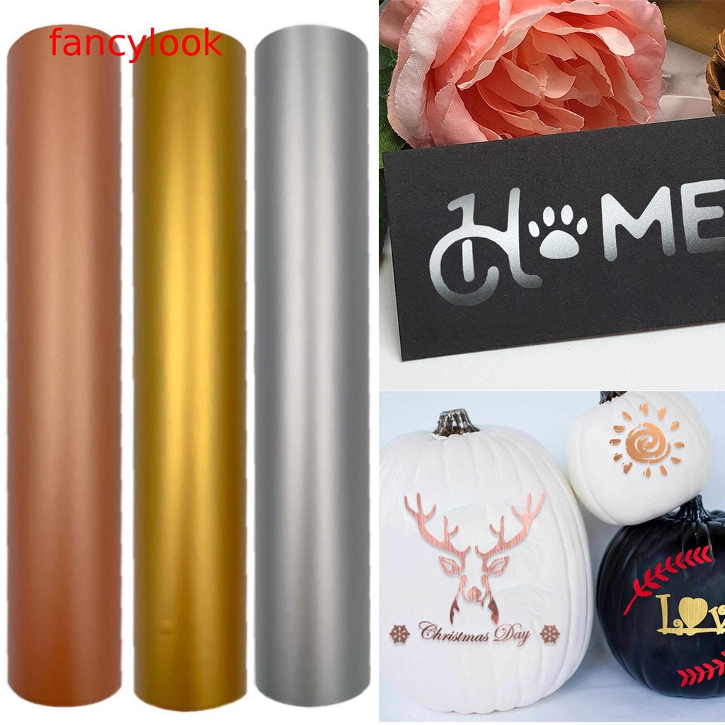 【Fancylook】 Gold HTV Heat Transfer VinylRoll PU Iron On Vinyl For