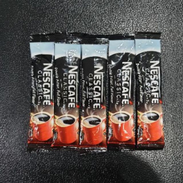 5 sticks (2g each) Nescafe Classic Instant Coffee Crystals Double