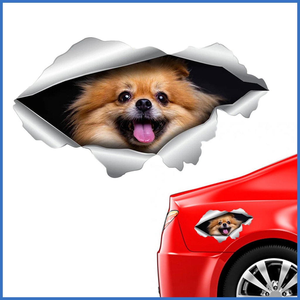 3D Dog Sticker Funny Dog Head In The Crack Vinyl Car Stickers 3D Car